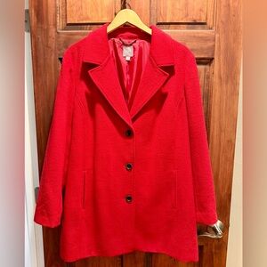 J. Jill Vibrant Red Pea Coat